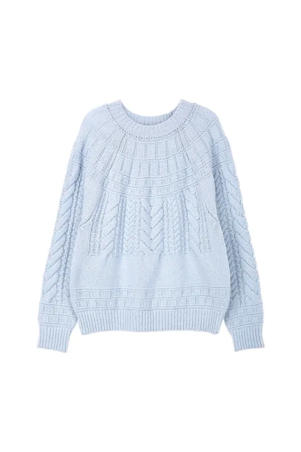Cloud Cable Pullover, Sky Blue