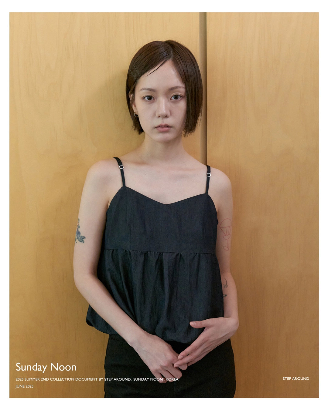 스텝어라운드 Draping bustier top_BLACK DENIM 상품 이미지 2