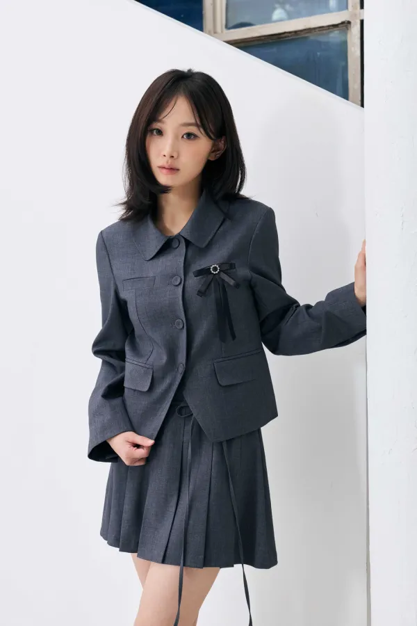SWAN CROP JACKET / CHARCOAL