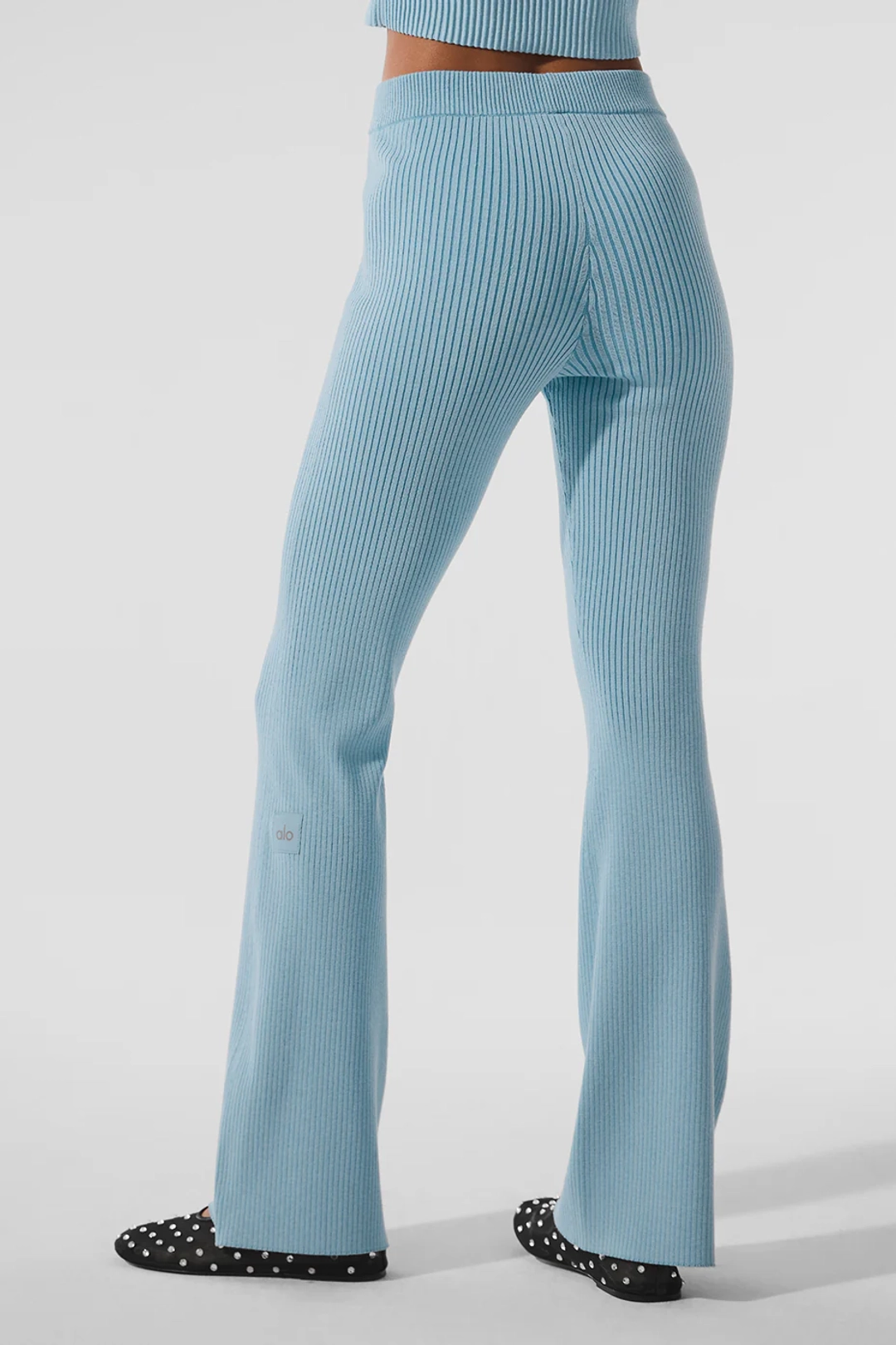 알로요가 Denim Knit High-Waist Flare Pant - Celestial Blue/Dark Celestial Blue 상품 이미지 2