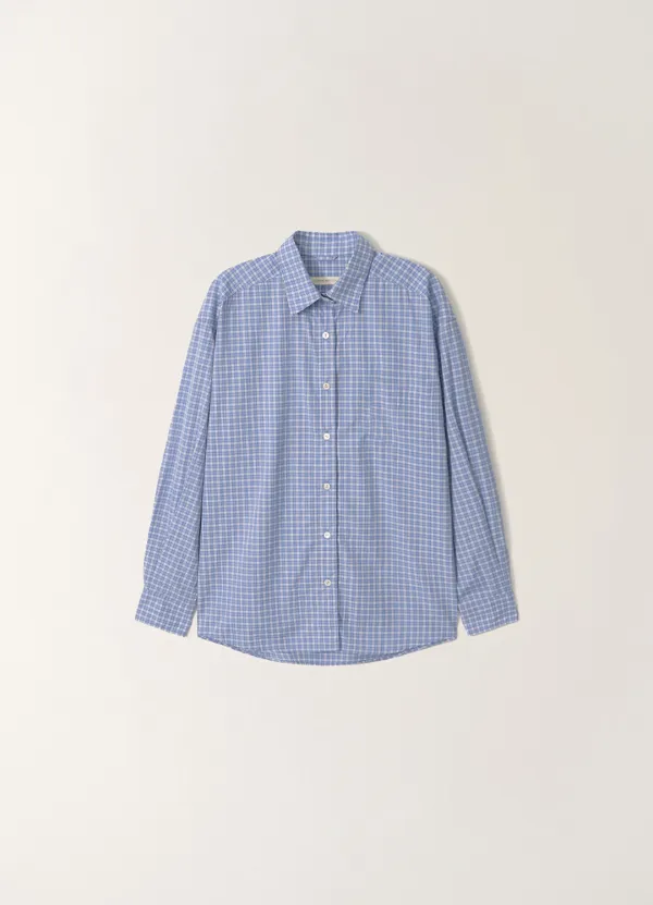 Picnic check shirt (Blue check, M)