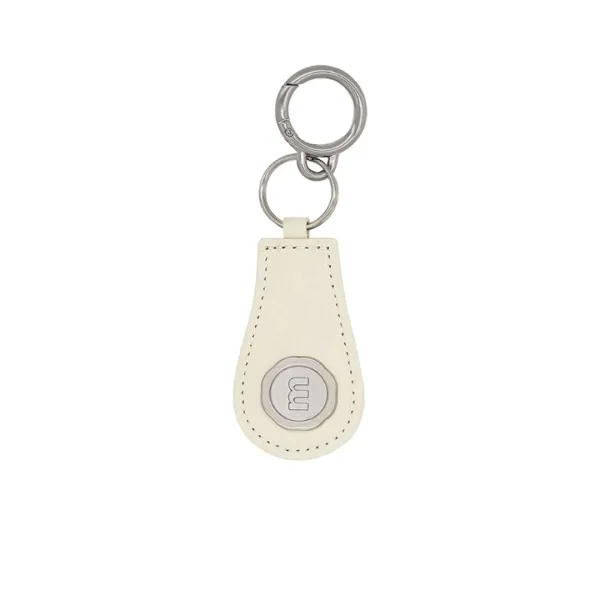 m silver logo keyring - ivory