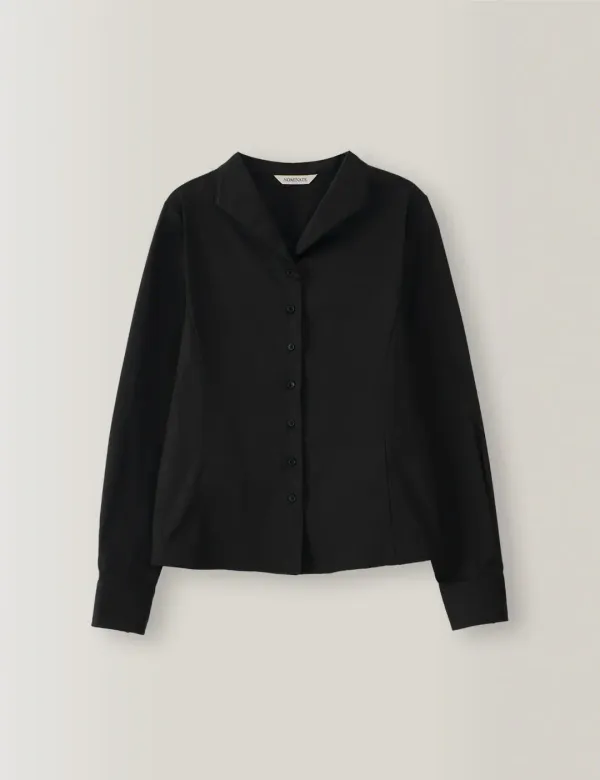 Olivia V Collar Shirt (Black)