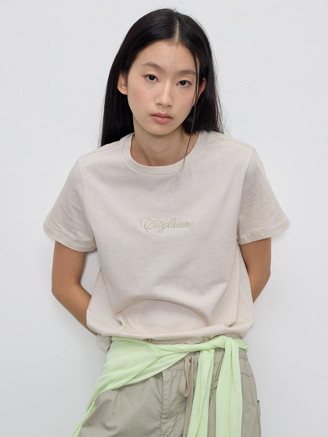 시티브리즈 피그먼트 로고자수 반팔 티셔츠_3COLORS 상품 이미지 3
