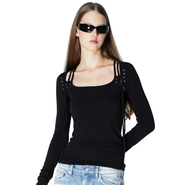 EYELET BOLERO SET-UP (BLACK)