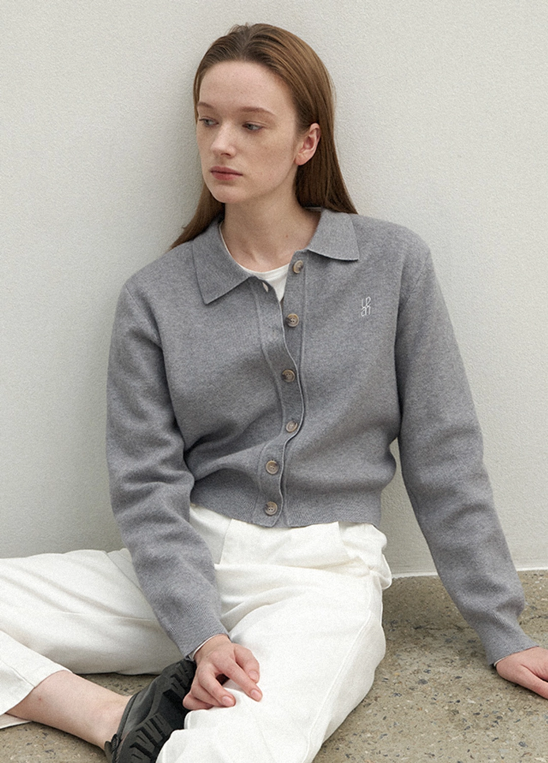 아뜰리에 나인 (Z-CD-2111)ESSENTIAL COLLAR NECK KNIT CARDIGAN 상품 이미지 3