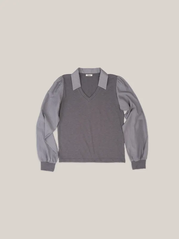 JERSEY SHIRTS TOP  [ ASH ]