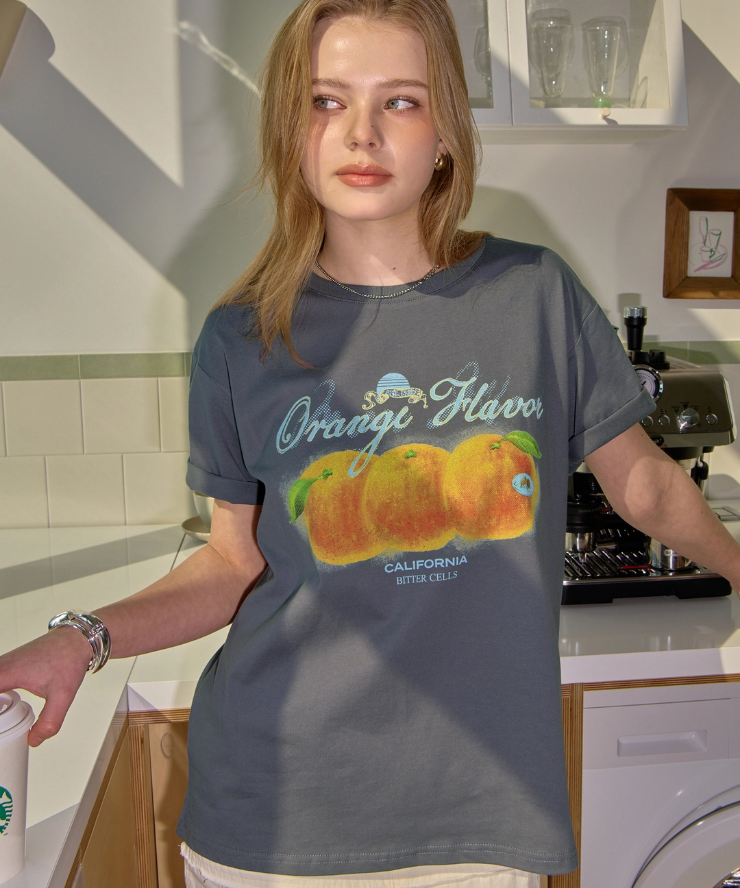 비터셀즈 Sunset Orange Tee-Dark Grey 상품 이미지 2