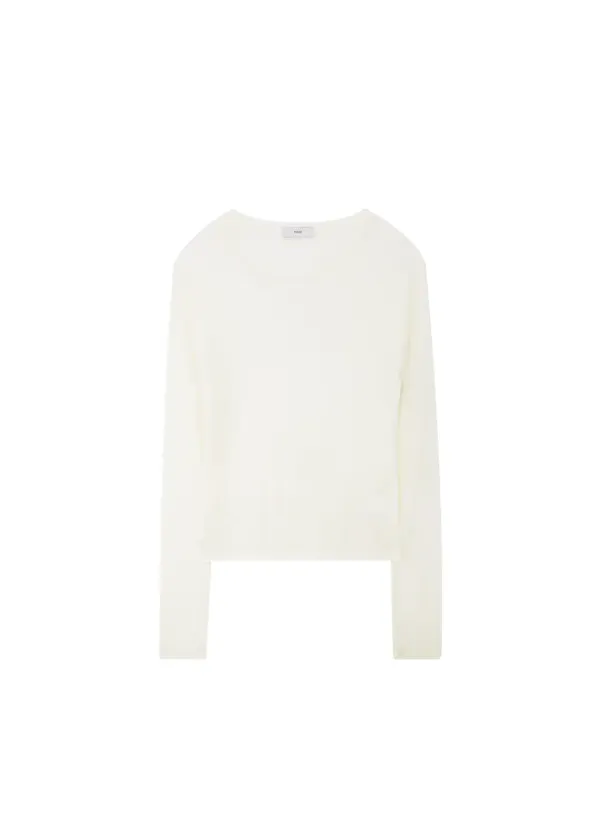 Layered round long sleeve t-shirt (ivory)