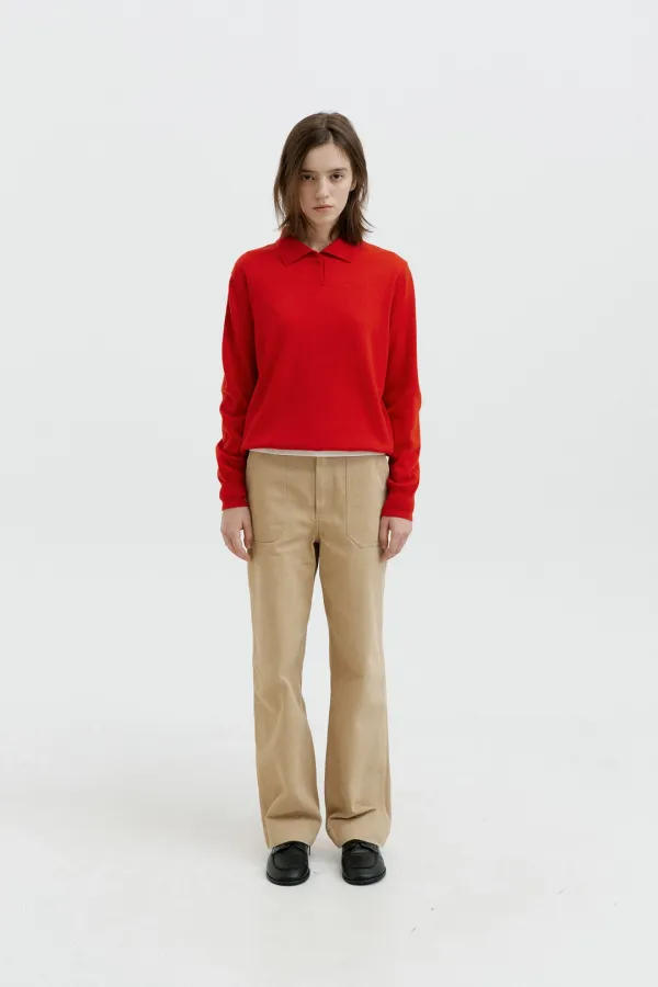 Mercerize Wool Collar Knit