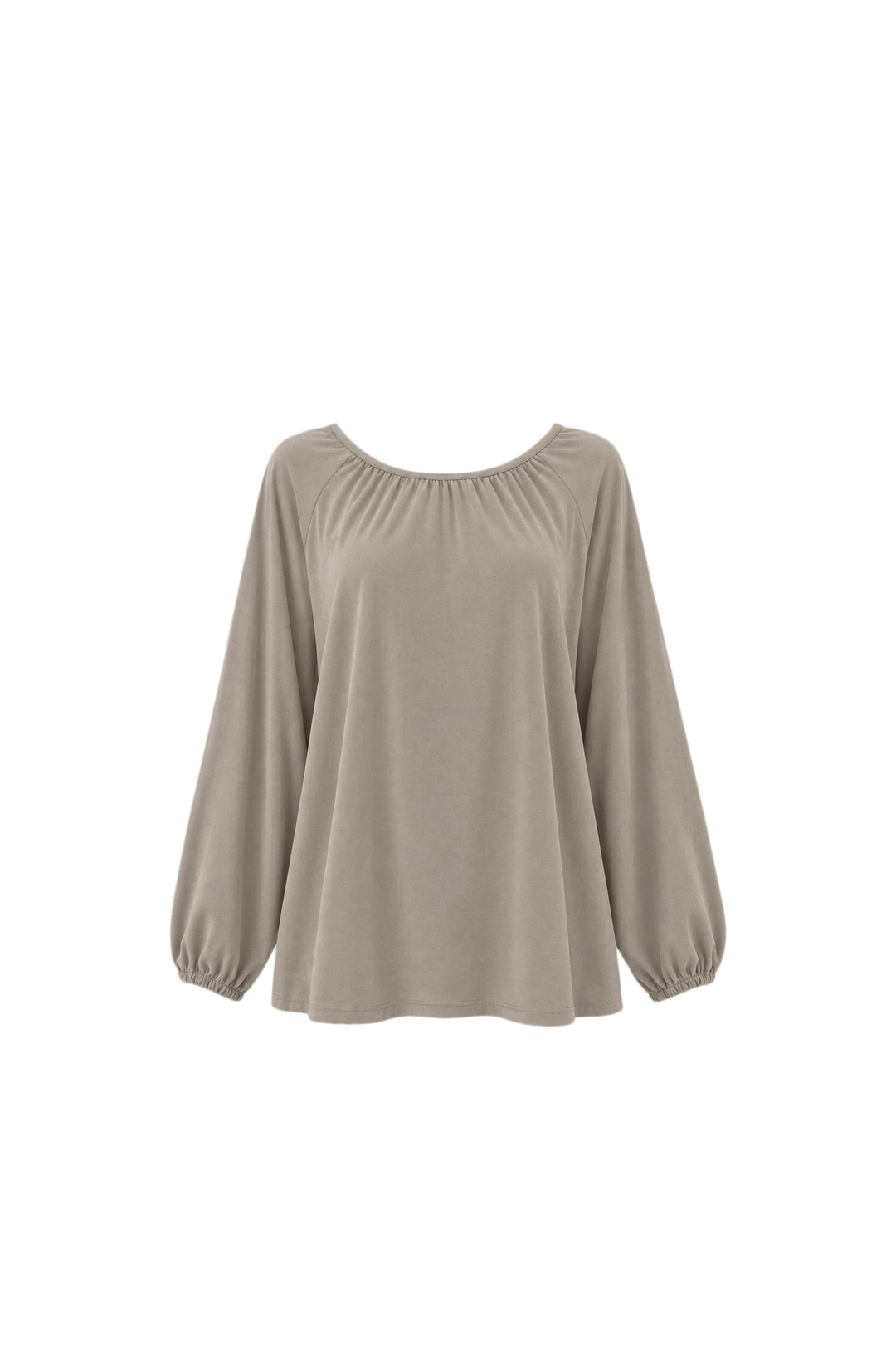 포코포스카 SHIRRED SCARF TOP (BEIGE) 상품 이미지 1