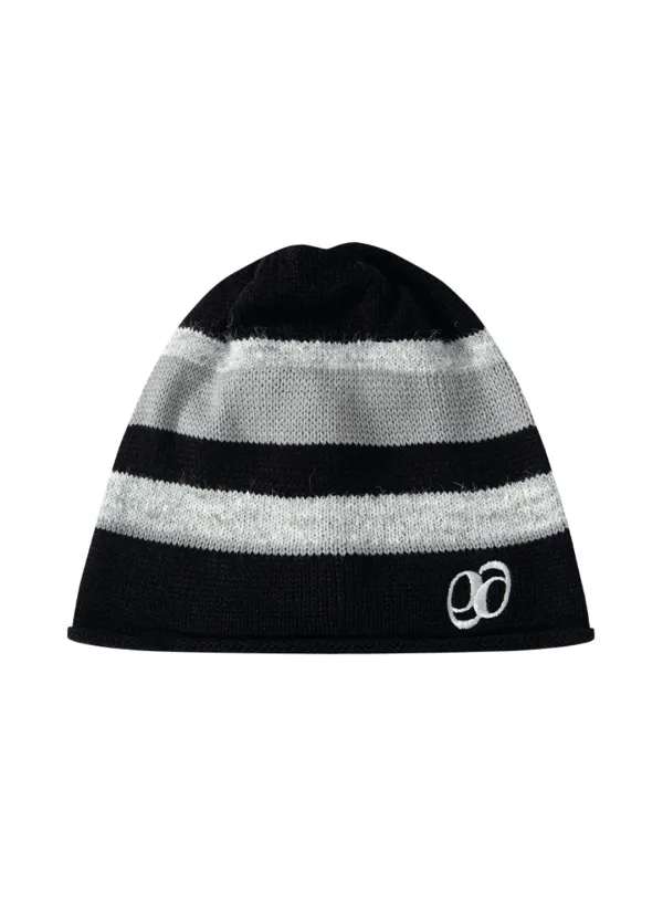 LOLLY STRIPE BEANIE / BLACK