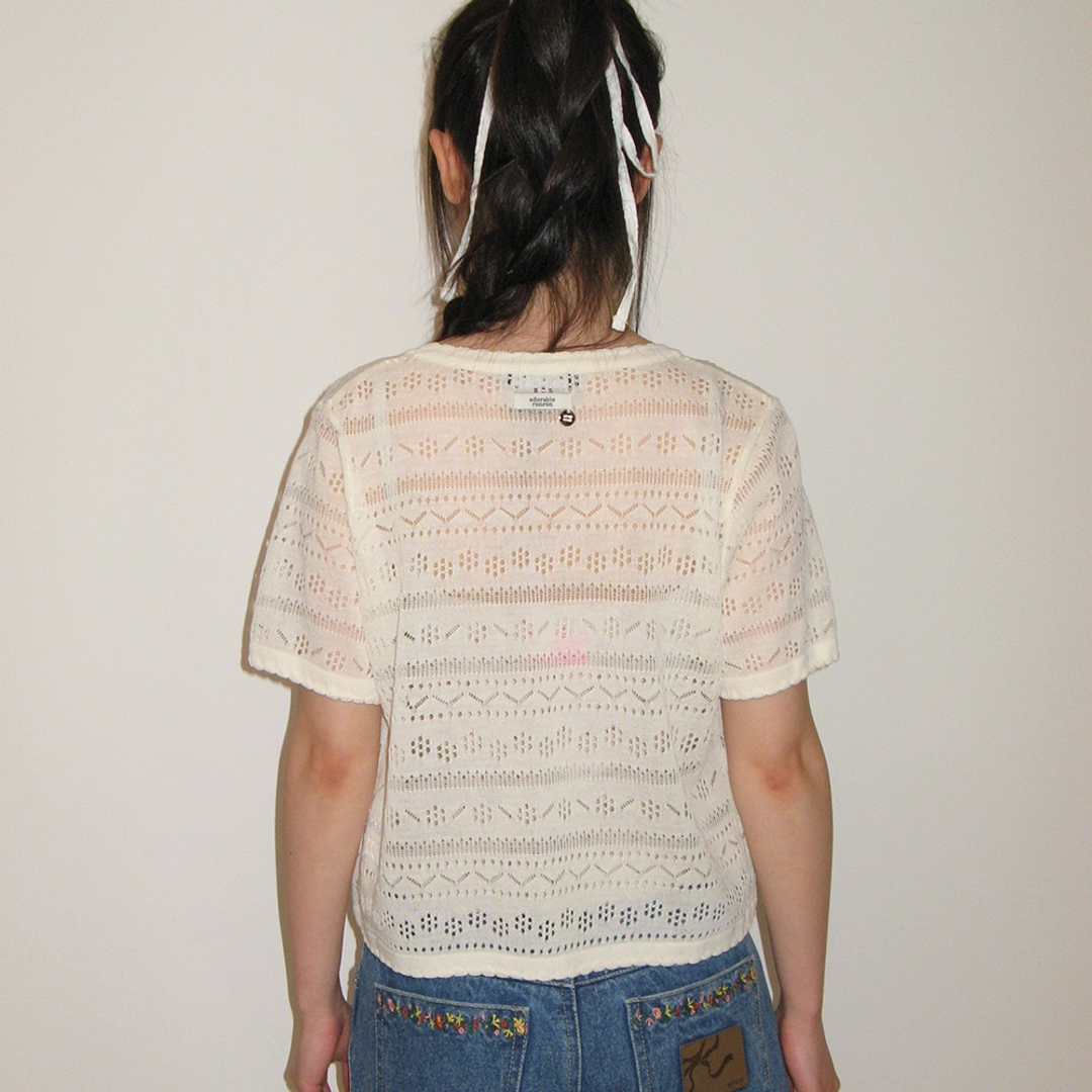 론론 BREEZY SCOTCH SUMMER KNIT CARDIGAN IVORY 상품 이미지 2