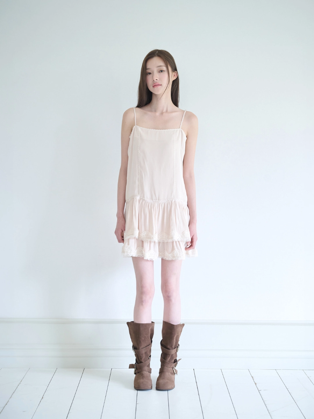 낫유어로즈 [9/23 예약배송]Lace frilly dress (Beige) 상품 이미지 2