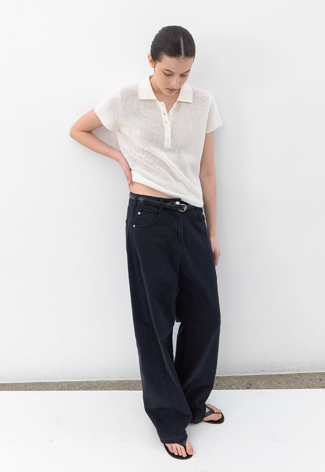 아뜰리에 나인 (T-7251)AN ESSENTIAL WAFFLE COLLAR KNIT 상품 이미지 3