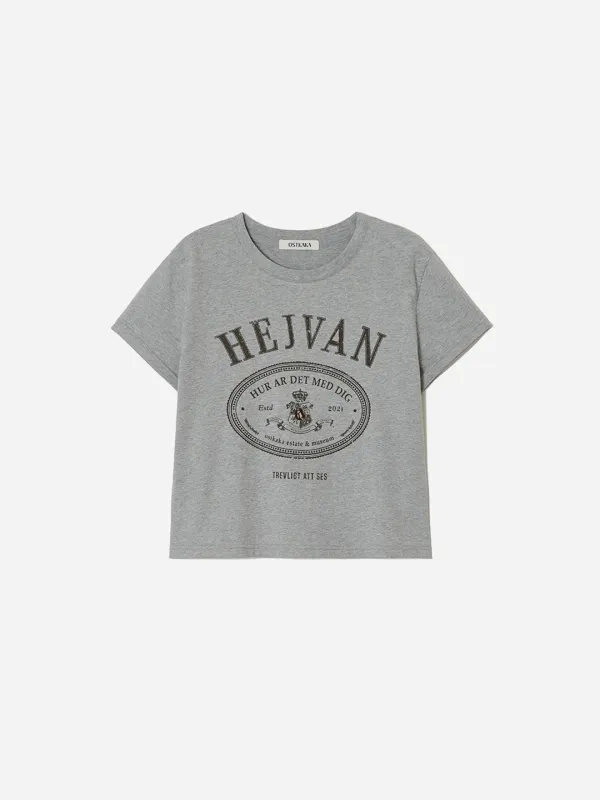 Essential Hejvan Crop T-Shirt Melange Grey