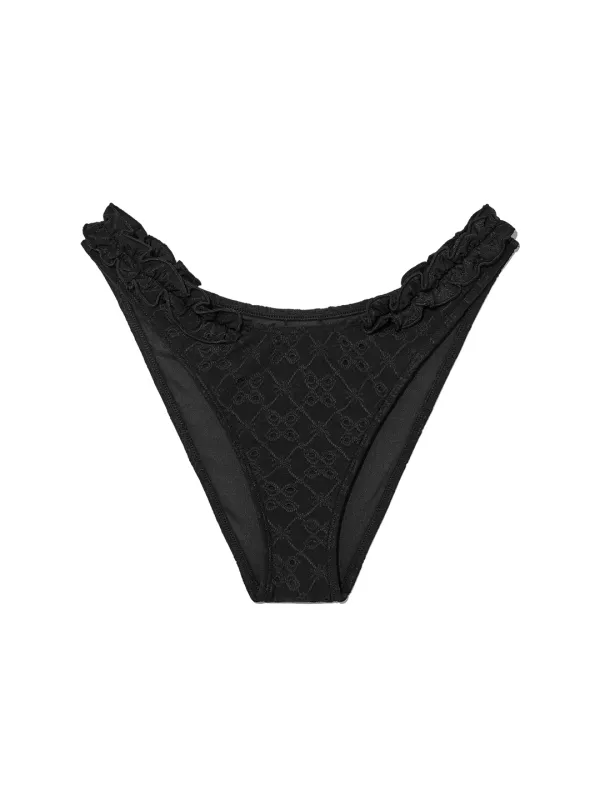 FRILL HIGH CUT BIKINI BOTTOM (BLACK)