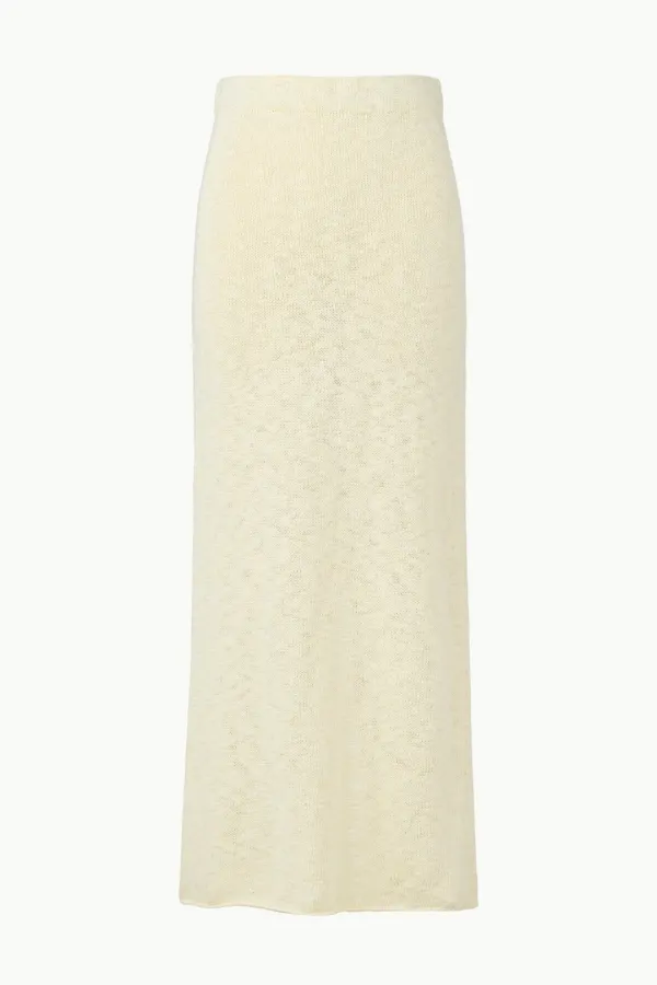 H-line Knitted Skirt, Light Yellow