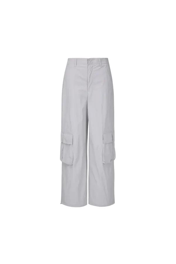 Cargo Nylon Pants, Light Grey