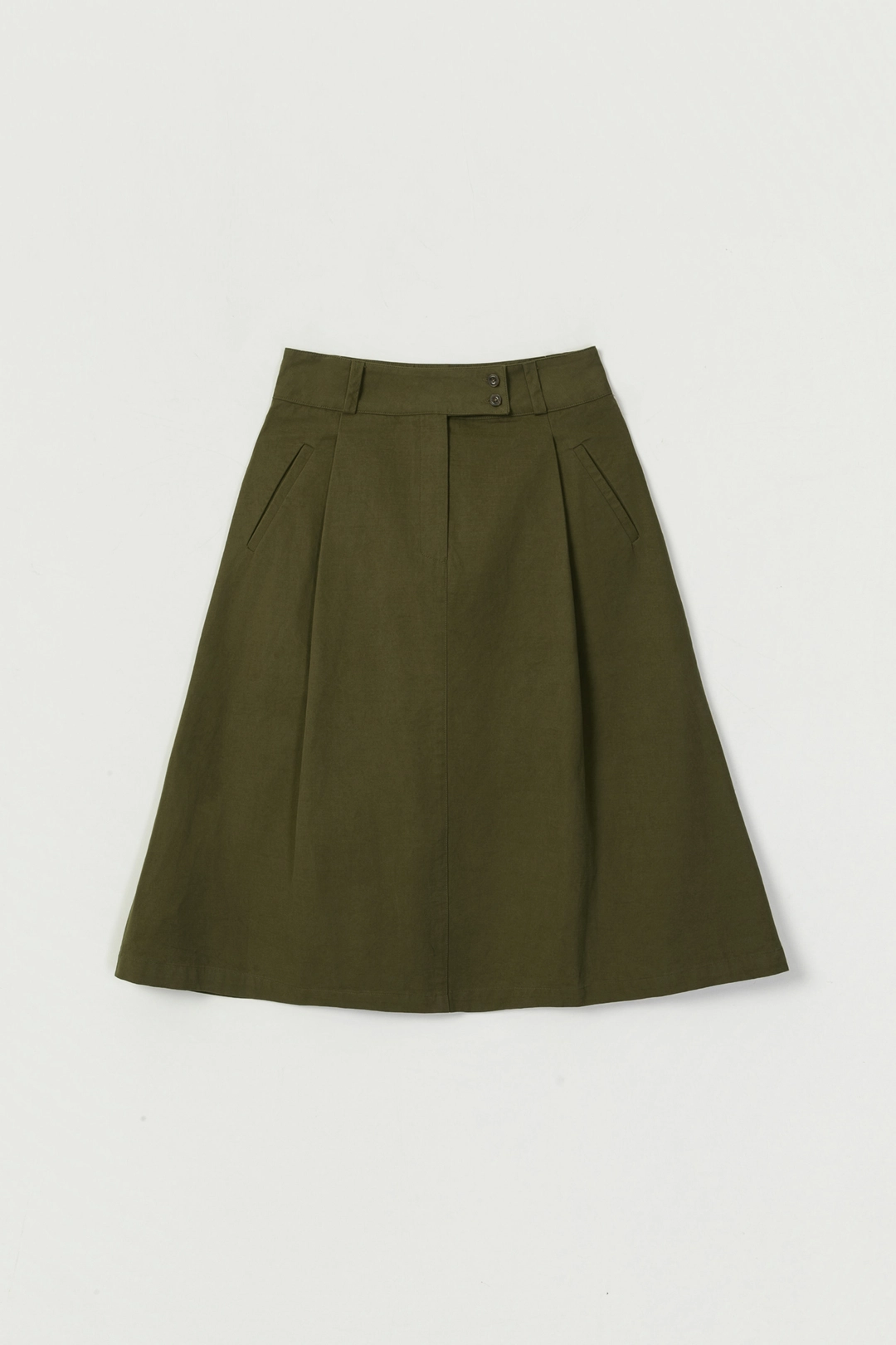 세이지먼트 BENNETT PINTUCK COTTON SKIRT_KHAKI 상품 이미지 1