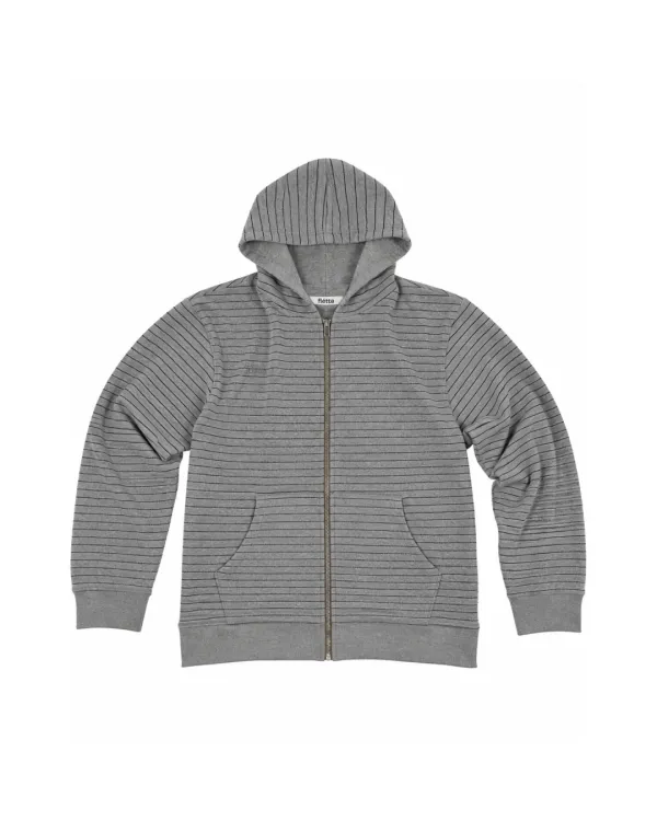 Stripe Angora Hoodie_Gray