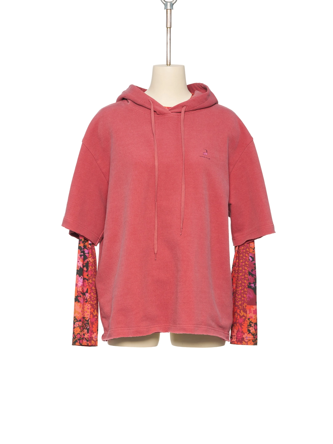 푸쉬버튼 FW26 RED LAYERED SLEEVE HOODIE 상품 이미지 1