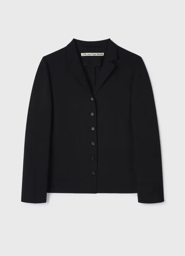 Rene Sheer Button Jacket / Black