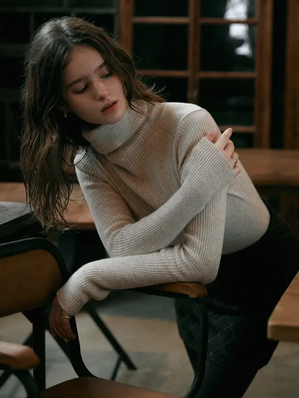 REESE cashmere wool turtleneck knit_beige