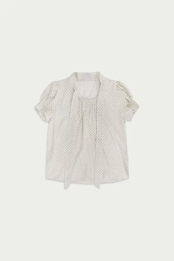 Dot button blouse_ivory