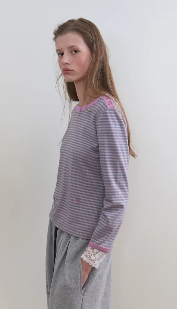 319. Shoulder Snap T _ Pink