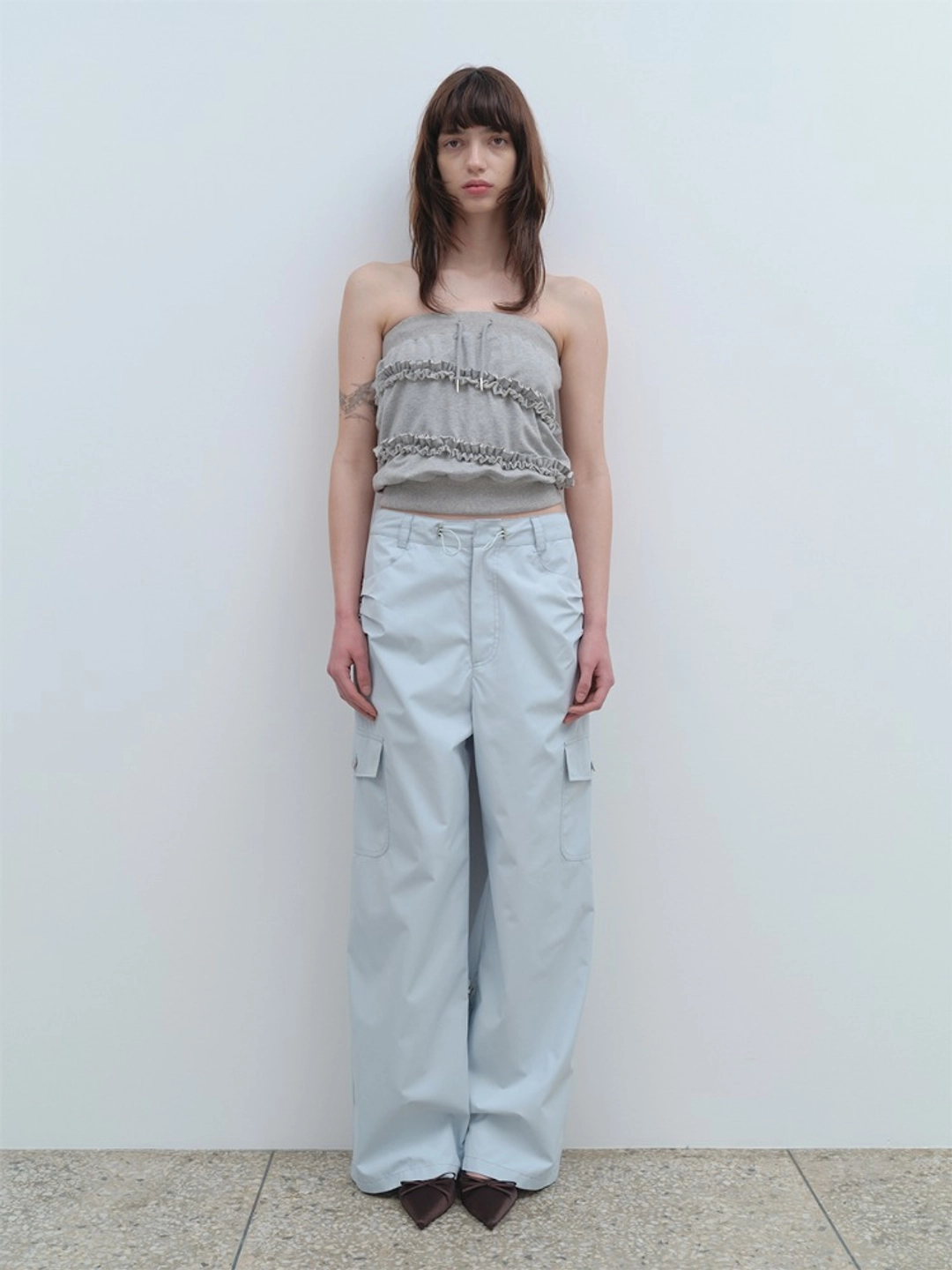 밀로 우먼 String Cargo Wide Pants [Sky Blue] 상품 이미지 2