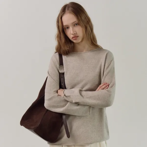 Pure Wool Boatneck Knit_4Color