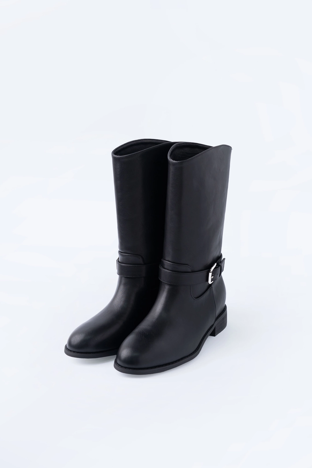 위드아웃썸머 Buckle midi boots_leather black 상품 이미지 3