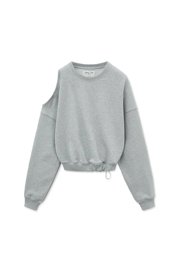 SHOULDER HOLE SWEATSHIRT IN GREY
