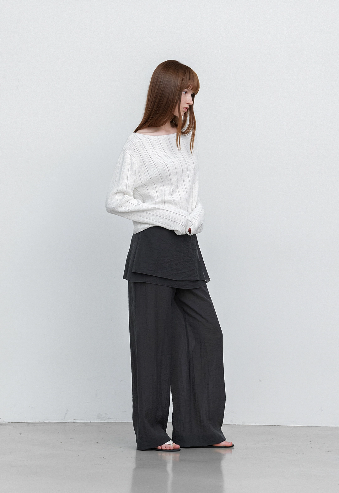 아뜰리에 나인 (PT-5750)BUTTON POINT WRAP SKIRT PANTS 상품 이미지 1