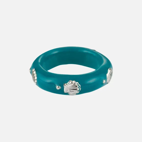 murex ring-teal blue
