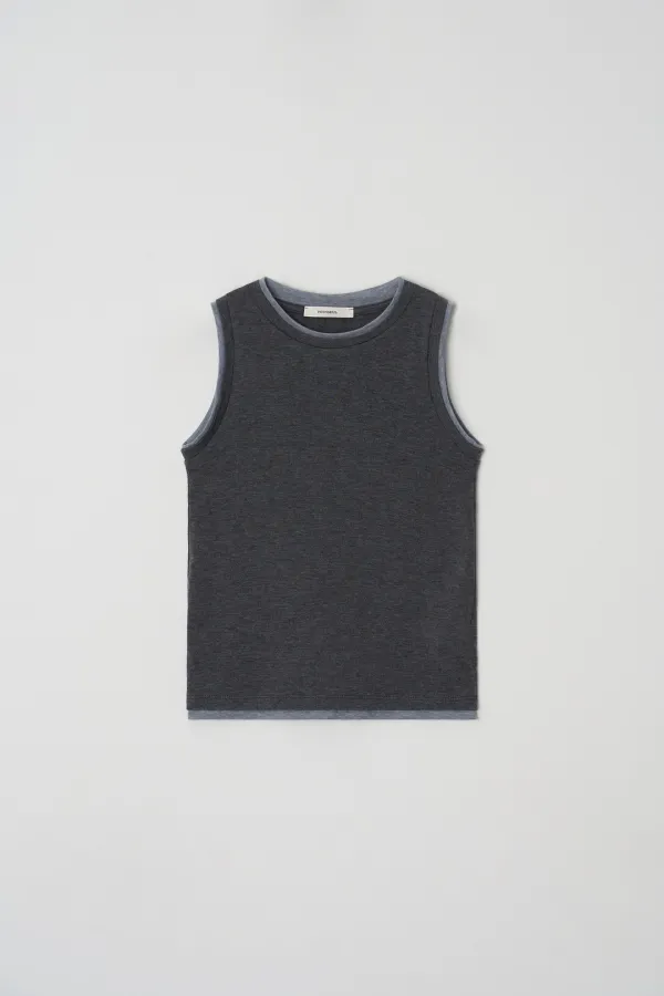 row layered sleeveless top