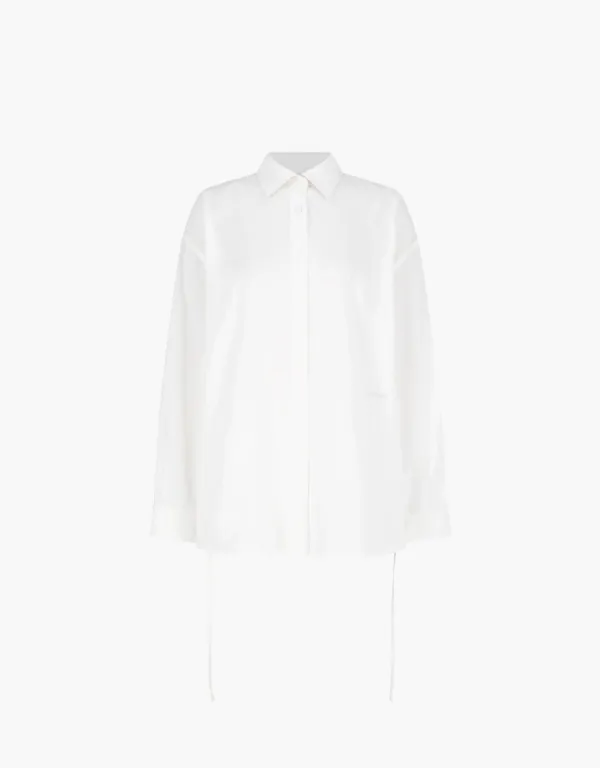 sheer linen shirts - white