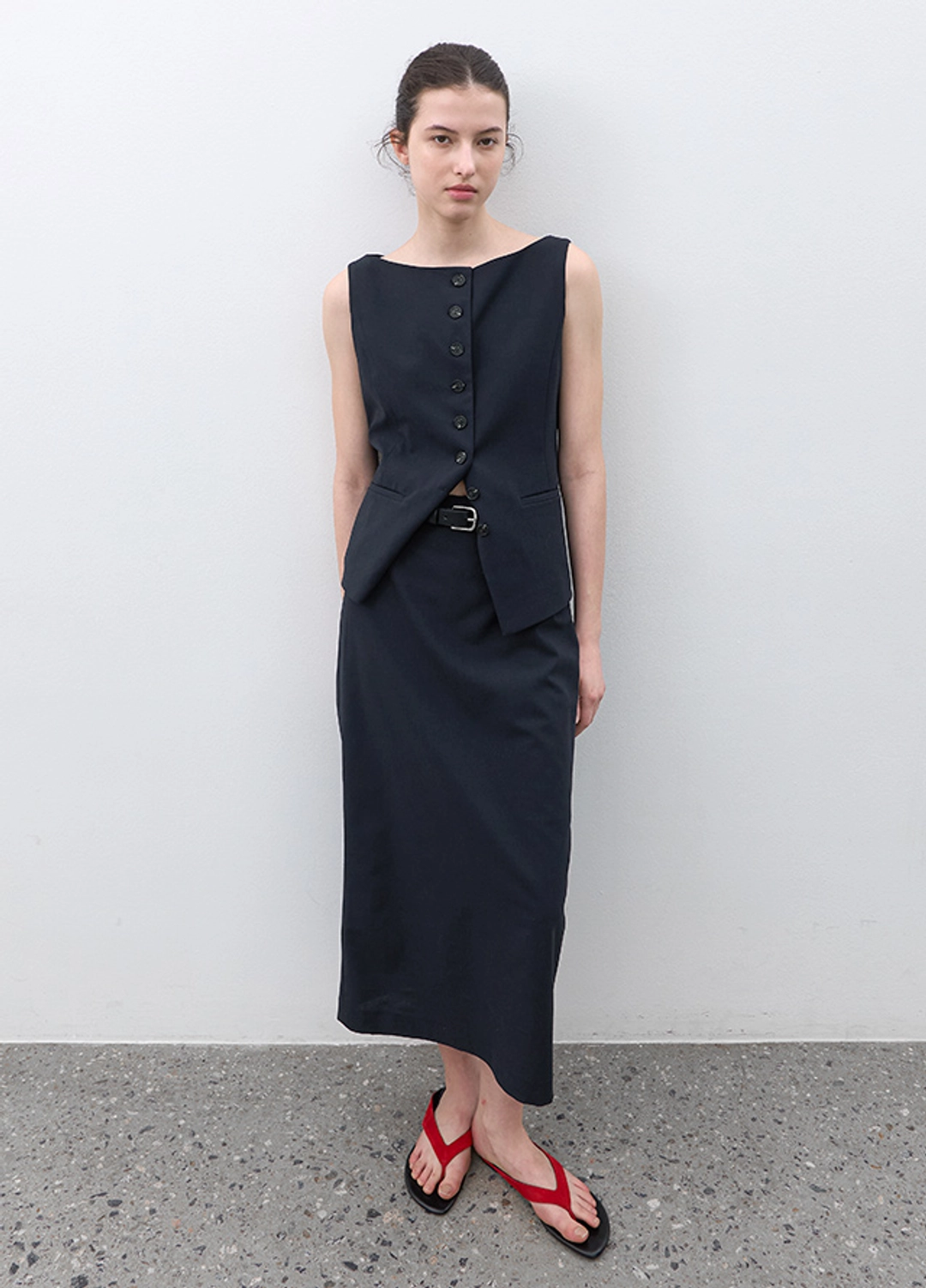 아뜰리에 나인 (SK-5109)DAVE SET-UP STRING MAXI SKIRT S 상품 이미지 1