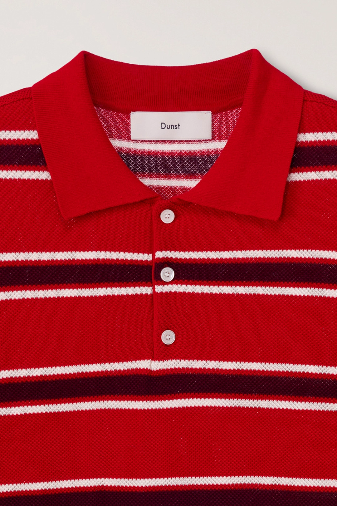 던스트 UNISEX MULTI STRIPED POLO KNIT RED BURGUNDY_UDSW6B122R2 상품 이미지 2