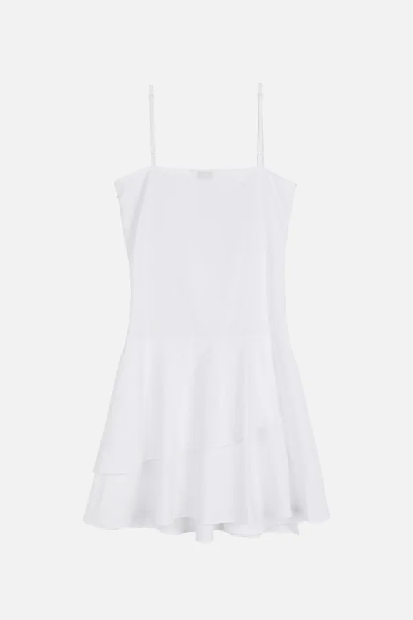 Ruffle Line Dress _ White