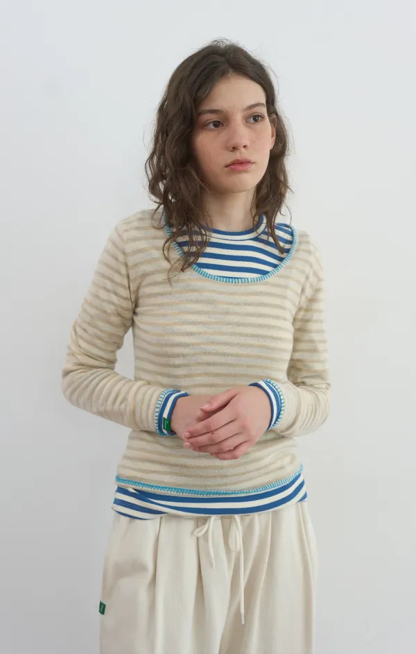 442. Score Stitch Knit_Light Beige