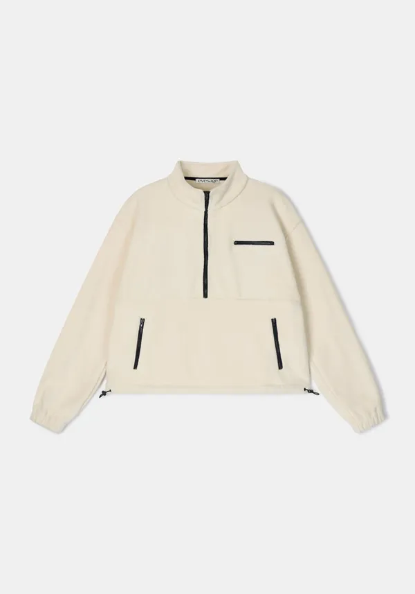 Half-zip pullover fleece (Ivory)