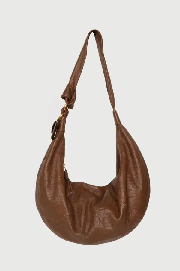 CRESENT HOBO BAG [BROWN]