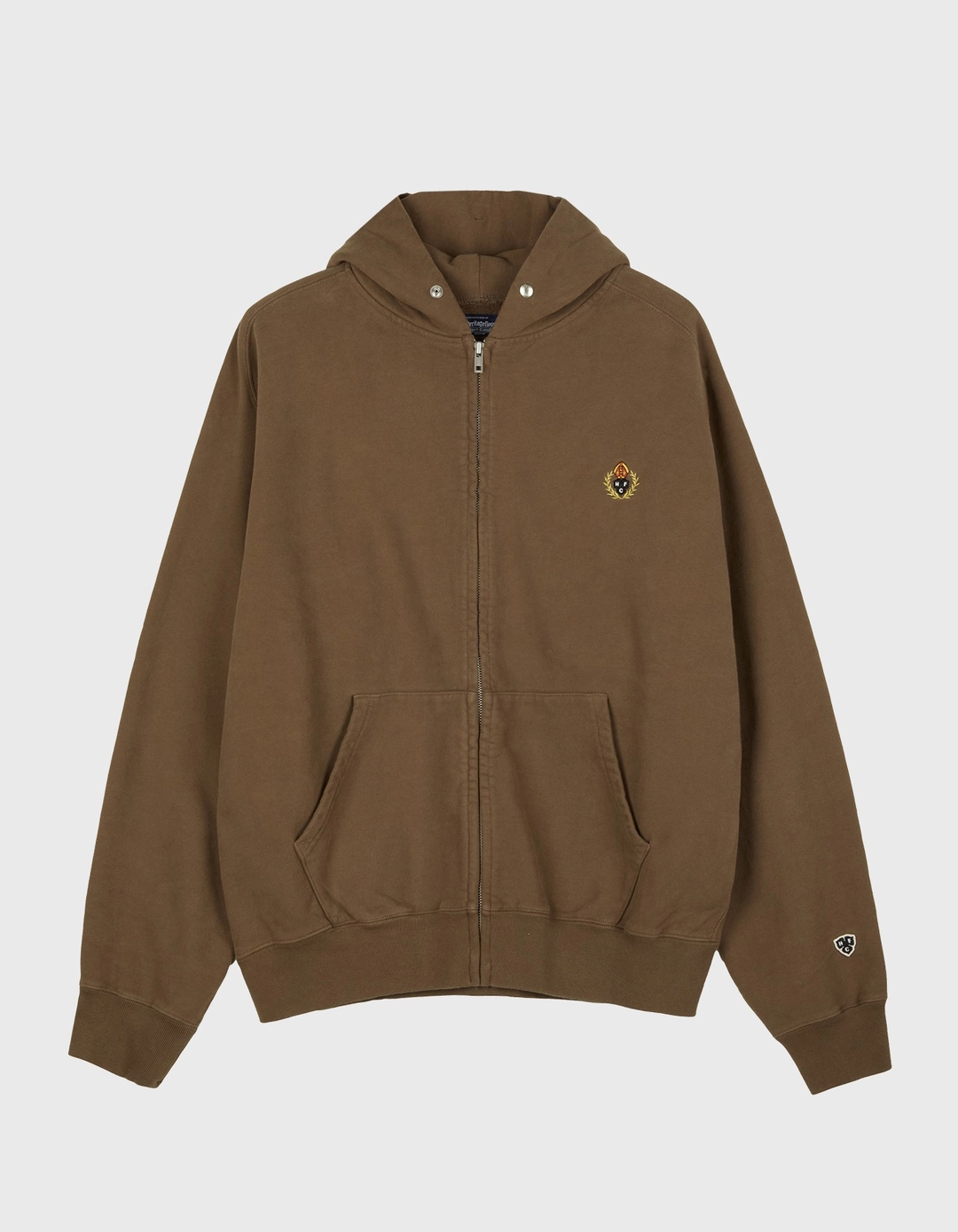 헤리티지플로스 CREST WASHED 221 ZIP-UP HOODIE / Brown 상품 이미지 1