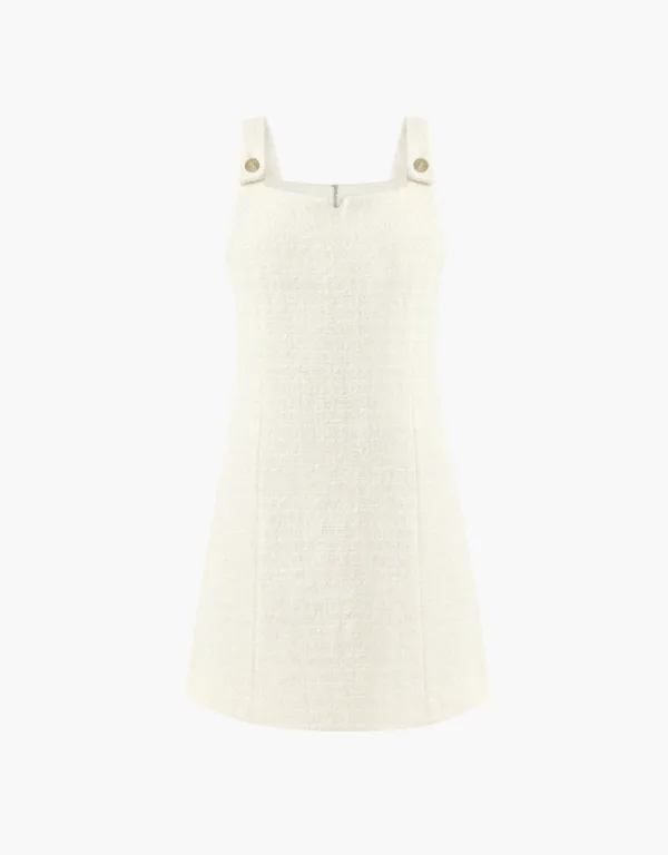 button sleeveless dress - ivory