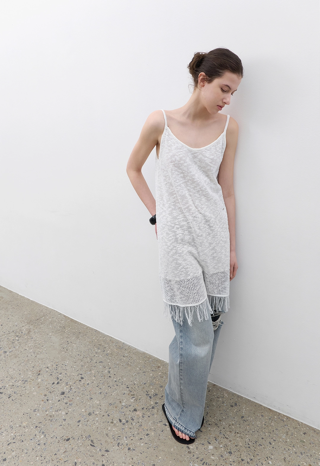 아뜰리에 나인 (OP-6330)FRINGE DETAIL KNIT DRESS 상품 이미지 2