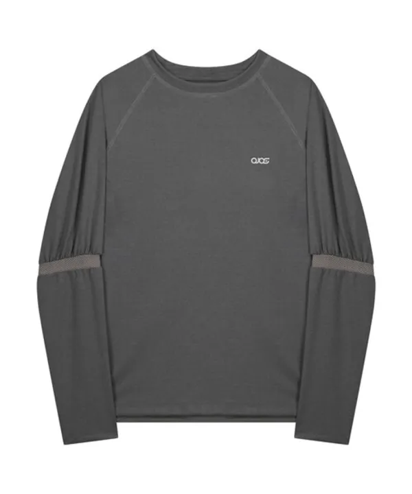 Mesh Band Puff Sleeve / Charcoal