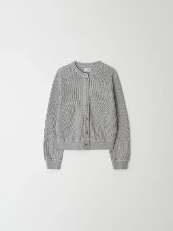 [4th] Harry waffle cardigan_melange grey