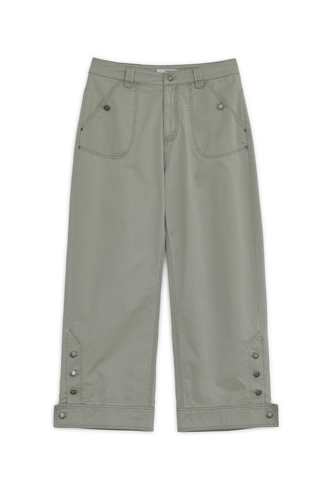허그유어스킨 Washed button curved pants (Khaki) 상품 이미지 1